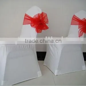 Organze Chair Sash White Spandex Stretch Wedding Chair Covers thumbnail-1
