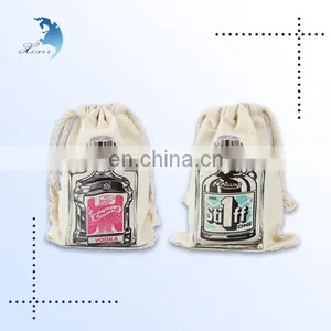 Wholesale Cosmetic Drawstring Packaging Jewelry Cotton Canvas Bag thumbnail-1