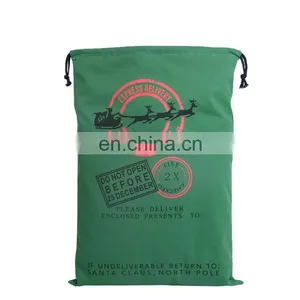 Party Green Cotton Canva Christmas Sacks thumbnail-4