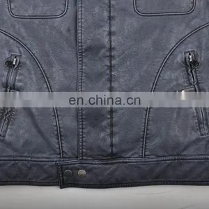 2015 Lastest Fashion Mens Handsome Fur Lined pu Leather Fur Coat thumbnail-5