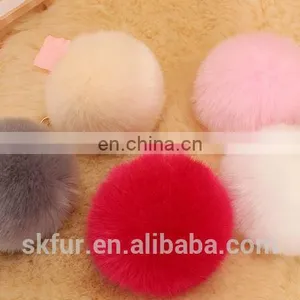 Handmade Colorful Fake Fur Pom Poms Keychain thumbnail-3