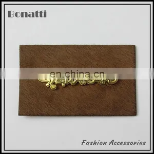 2013 Hot Sale Metal Label With Leather Base for Garment thumbnail-1