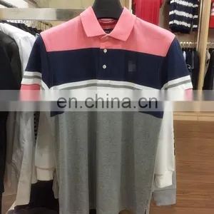 China Supplier Custom Mens Cotton Polo Shirt, Yarn Dyed Stripe Bulk Polo Shirts thumbnail-4