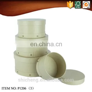 Kraft Paper Round Hat Box Wholesale thumbnail-1