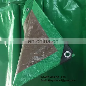 Green/Brown Heavy Duty Tarpaulin 185 GSM Made in Vietnam thumbnail-1