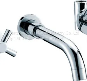 Cross Handle Wall Mounted Basin Taps thumbnail-1