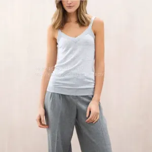 Ultrafine Worsted Merino Wool Pointelle Camisole thumbnail-1