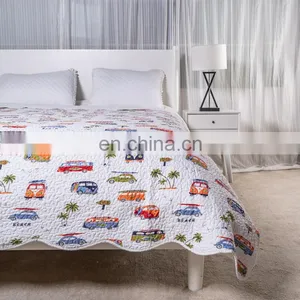Reversible Kids Quilt Set King Size Lightweight Bedspread Printed Bed Cover All Season Coverlet Bed Set thumbnail-3