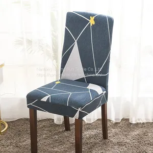Red Printed Stretch Dining Room Chair Covers Soft Removable Dining Chair Slipcover thumbnail-3