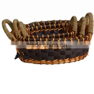 Flat Wicker Tray thumbnail-1