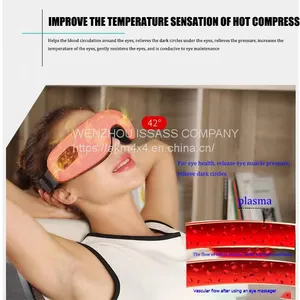 Wireless Air Pressure Vibration Digital Eye Massager Vibration Magnetic Acupuncture Therapy Relief Heat Compress Eye Mask thumbnail-1