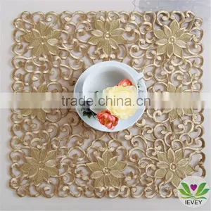 Golden Table Cloth Fabric Handmade Crochet Embroidery Tablecloth Manufacturer Lmzc1008(2)K thumbnail-1