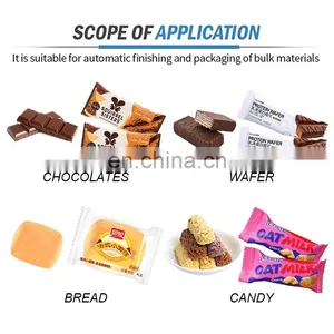 Automatic Chocolate Bar Biscuit Cake Feeding Flowing Packing Machines Food Wrapping Machine Packaging Line Paketleme Makinesi thumbnail-2