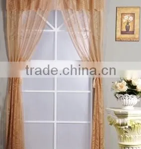 HOT SELLING CHEAP FACTROY LACE WINDOW CURTAIN SET WITH ROPE TASSEL TIEBACKS AND VALANCE thumbnail-2