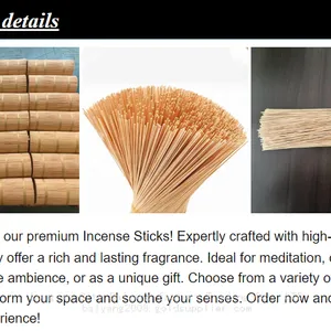 1.3mm 9inch 12inch Natural Bamboo Incense Sticks Bamboo Stick, Bamboo Skewer, Bamboo Product, 8 Inch Bamboo, 12 Inch Bamboo thumbnail-2