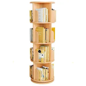 Wooden Display Bookcase Book Storage Bamboo Craft Book Rack Storage Rack Shelves Books Holder Wooden Bookcase Bookshelf thumbnail-3