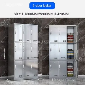 Multi-Comp Stainless Steel Locker With Name Card Slot — School Grade for Public Facility thumbnail-5