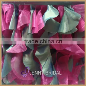 TC017K2 China Professional Bulk Cheap Organza Ruffles Curly Willow Table Skirt thumbnail-1
