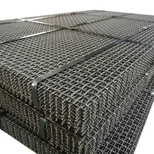 Iron Wire Mesh 65mn Crimped Woven Metal Wire Mesh Hooked Crusher Stone Rock Gold Mine Quarry Screen Vibrating Sieve Mesh thumbnail-4