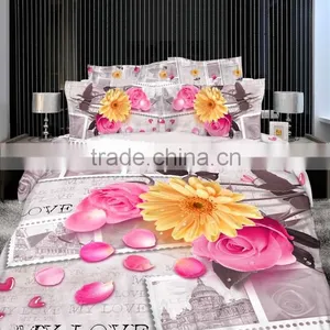 China Reasonable Price 133x72 3D Flower Disperse Reactive Printing Bedding Set thumbnail-1