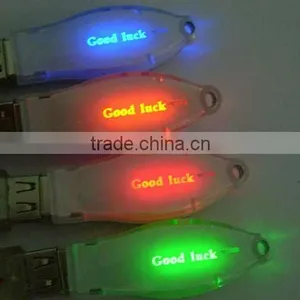 LED Light Plastic USB Pen Drive / CE Rohs FCC Approved / Original Chip thumbnail-1