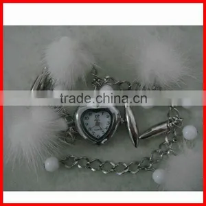 Fashion Bead With Metal Charms Bracelets Watch With Plush thumbnail-1