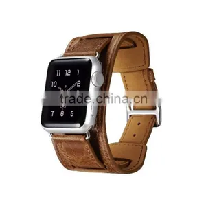 ICARER Double Bukle Genuine Leather Watch Band For 38mm Apple Watch Bracelet With 3 Wear Method With Watchband Connector MT-4831 thumbnail-2