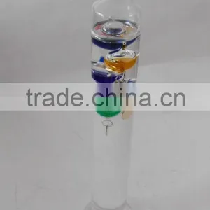 Galileo Thermometer, 5 Multi Colored Spheres With Gold Plated Temperature Tags thumbnail-1