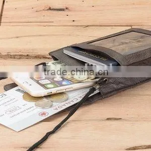 Handmade Genuine Leather Hanging Travel Document Organizer Passport Neck Pouch Quality Choice thumbnail-6