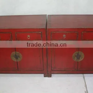 Antique Vintage Furniture/red Sideboard thumbnail-1