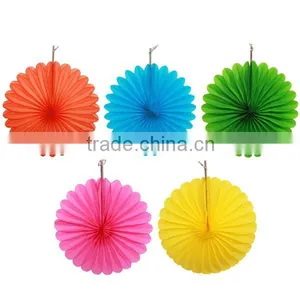 Colorful Tissue Paper Fan for Party Wedding Decorations thumbnail-2