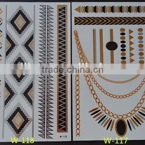 Blingbling Silver Tattoos Flash TattoosTemporary Gold Arabic Tattoos Wholesaler thumbnail-2