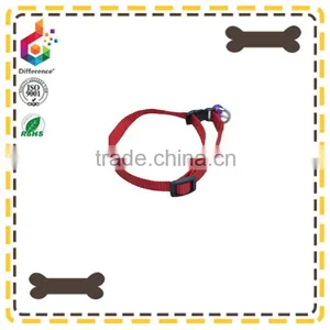 Red Nylon Rope Pet Dog Collar With a Ring Bell thumbnail-1