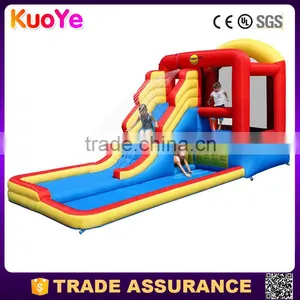 High Quality 0.55mm PVC Tarpaulin Inflatable Water Slide With Pool for Sale thumbnail-1