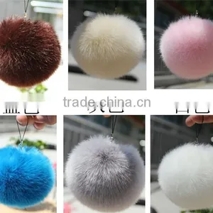 Hot Sale Fake Rabbit Fur Balls Unisex Keyring 9cm Size Fashion Accessories thumbnail-1