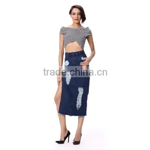 Latest Design Summer Tops 2017 Cross Front Women Crop Tops Wholesale thumbnail-2