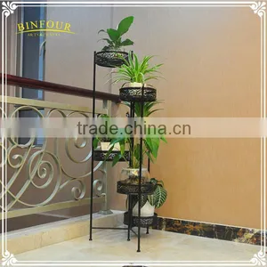 6 Layers Metal Black Round Foldable Plant Stand thumbnail-1