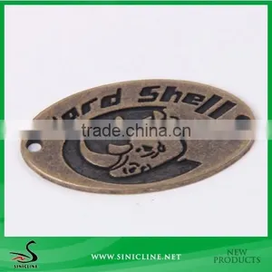 Sinicline Custom Bronze Jeans Metal Tag With Black Engraved Logo thumbnail-1