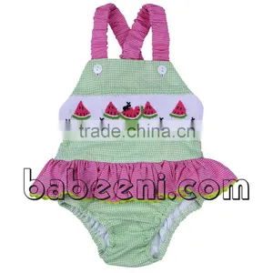 Beautiful Watermelon Hand Smocked Swimwear for Girls thumbnail-1