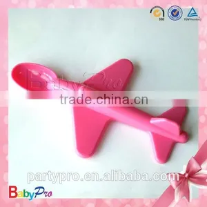 2015 New Product Colorful Airplane Shape Plastic Baby Spoon thumbnail-2