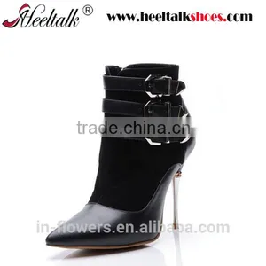2016 High Heel Spring Genuine Leather Women Ankle Boots With Metal Heel thumbnail-1