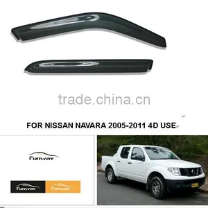 CAR DOOR VISOR RAIN DEFLECTOR FOR NISSAN NAVARA 2005-2011 4D USE thumbnail-1