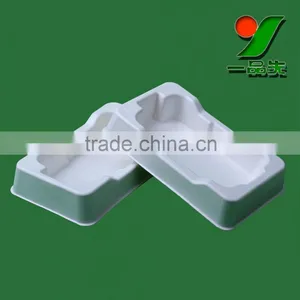 China Manufacturer Biodegradable Sugarcane Bagasse Pulp Molded Tray , Natural Color Smooth Surface Packaging thumbnail-3