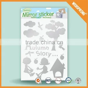 High Quality and Natural Self Adhesive Wall Mirror Decoration Stickers thumbnail-1
