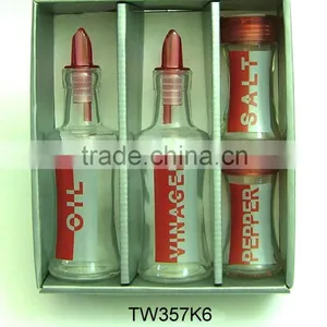 TW357K6 4pcs Glass Cruet Jar Set thumbnail-1