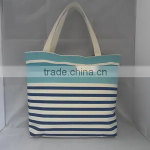 Navy 100% Cotton Printed Canvas Shopping Bag thumbnail-1