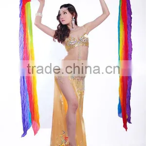 SWEGAL Belly Dance Silk Fan Veil,belly Dance Fan Veils SGBDD14006 thumbnail-5