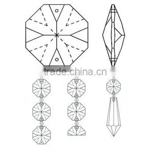 Crystal Octagon Beads for Chandelier Parts thumbnail-2