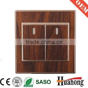 Double 13A Multi Function Grain of Wood Wall Socket With Switch thumbnail-2
