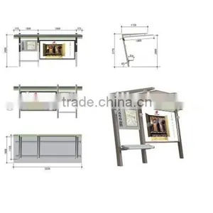 Modern Style Stainless Steel Outdoor Economic Bus Stop Station Design for Public Construction thumbnail-1